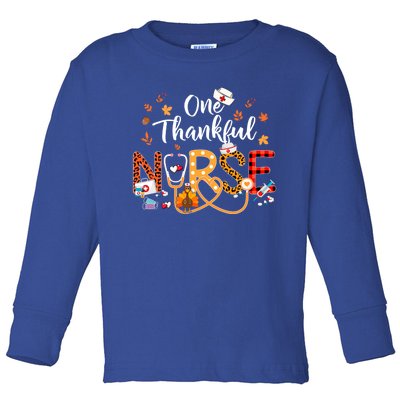 One Thankful Nurse Turkey Stethoscope Thanksgiving Great Gift Toddler Long Sleeve Shirt