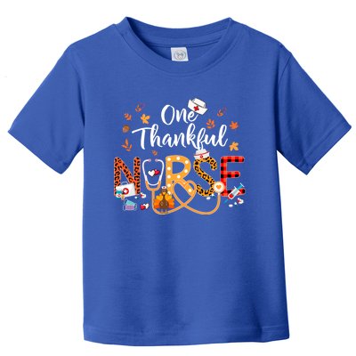 One Thankful Nurse Turkey Stethoscope Thanksgiving Great Gift Toddler T-Shirt