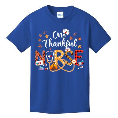 One Thankful Nurse Turkey Stethoscope Thanksgiving Great Gift Kids T-Shirt