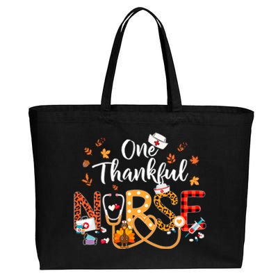 One Thankful Nurse Turkey Stethoscope Thanksgiving Great Gift Cotton Canvas Jumbo Tote