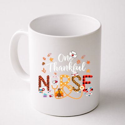 One Thankful Nurse Turkey Stethoscope Thanksgiving Great Gift Coffee Mug