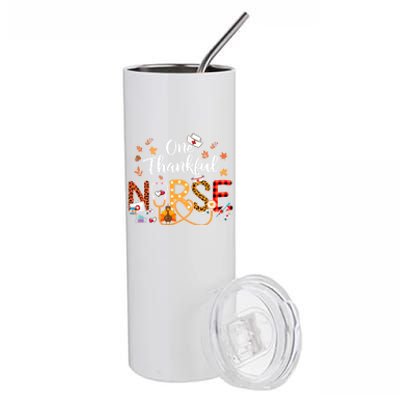 One Thankful Nurse Turkey Stethoscope Thanksgiving Great Gift Stainless Steel Tumbler