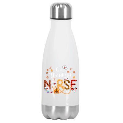 One Thankful Nurse Turkey Stethoscope Thanksgiving Great Gift Stainless Steel Insulated Water Bottle