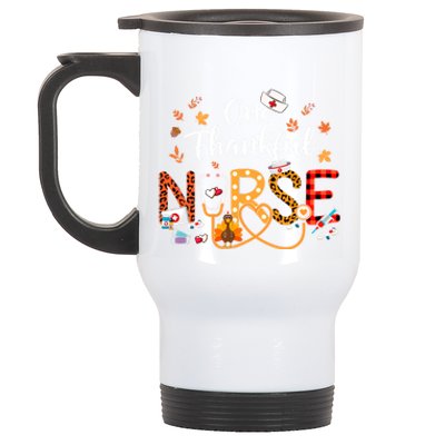 One Thankful Nurse Turkey Stethoscope Thanksgiving Great Gift Stainless Steel Travel Mug