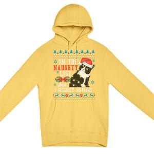 On The Naughty List And I Regret Nothing Cat Christmas Gift Cute Gift Premium Pullover Hoodie