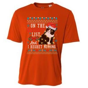 On The Naughty List And I Regret Nothing Cat Christmas Gift Cute Gift Cooling Performance Crew T-Shirt