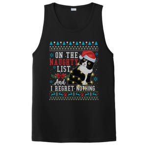 On The Naughty List And I Regret Nothing Cat Christmas Gift Cute Gift PosiCharge Competitor Tank