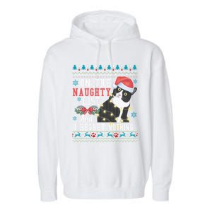 On The Naughty List And I Regret Nothing Cat Christmas Gift Cute Gift Garment-Dyed Fleece Hoodie