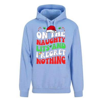 On The Naughty List And I Regret Nothing Funny Xmas Gift Unisex Surf Hoodie