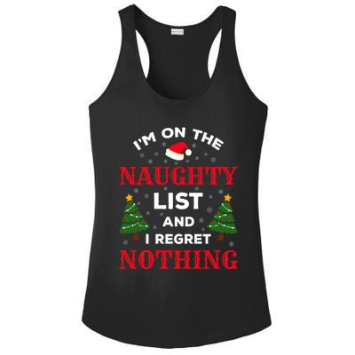 On The Naughty List And I Regret Nothing Gift Ladies PosiCharge Competitor Racerback Tank