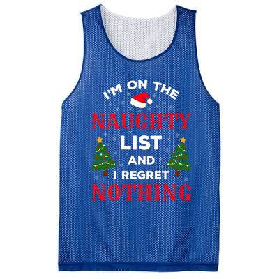 On The Naughty List And I Regret Nothing Gift Mesh Reversible Basketball Jersey Tank