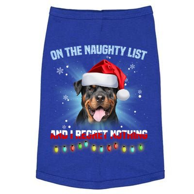 On The Naughty List And Rottweiler Santa Hat Christmas Gift Doggie Tank