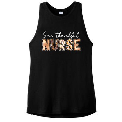 One Thankful Nurse Thanksgiving Ladies PosiCharge Tri-Blend Wicking Tank