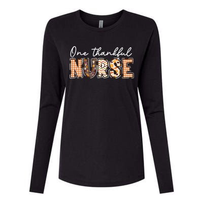 One Thankful Nurse Thanksgiving Womens Cotton Relaxed Long Sleeve T-Shirt