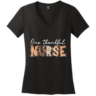 One Thankful Nurse Thanksgiving Women's V-Neck T-Shirt