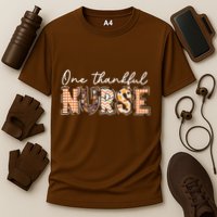 One Thankful Nurse Thanksgiving Cooling Performance Crew T-Shirt