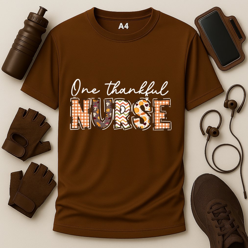 One Thankful Nurse Thanksgiving Cooling Performance Crew T-Shirt