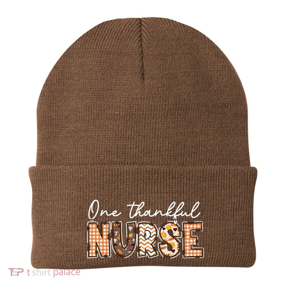 One Thankful Nurse Thanksgiving Knit Cap Winter Beanie