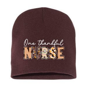 One Thankful Nurse Thanksgiving Short Acrylic Beanie