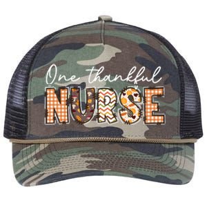 One Thankful Nurse Thanksgiving Retro Rope Trucker Hat Cap