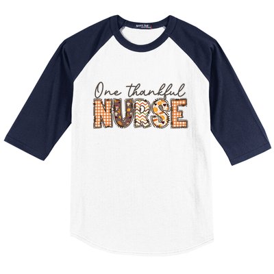 One Thankful Nurse Thanksgiving Baseball Sleeve Shirt