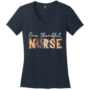 One Thankful Nurse Thanksgiving Women's V-Neck T-Shirt