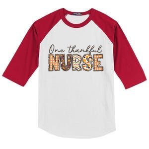 One Thankful Nurse Thanksgiving Kids Colorblock Raglan Jersey