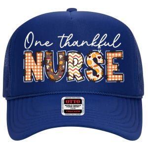 One Thankful Nurse Thanksgiving High Crown Mesh Back Trucker Hat