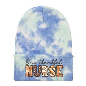 One Thankful Nurse Thanksgiving Tie Dye 12in Knit Beanie