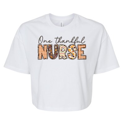 One Thankful Nurse Thanksgiving Bella+Canvas Jersey Crop Tee