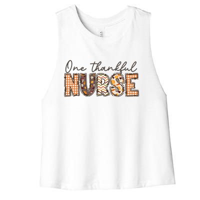 One Thankful Nurse Thanksgiving Women's Racerback Cropped Tank