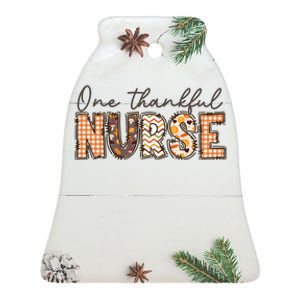 One Thankful Nurse Thanksgiving Ceramic Bell Ornament