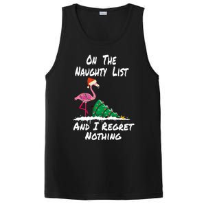 On The Naughty List And I Regret Nothing Flamingo Christmas Cute Gift PosiCharge Competitor Tank