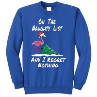 On The Naughty List And I Regret Nothing Flamingo Christmas Cute Gift Sweatshirt