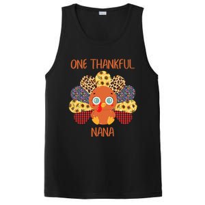 One Thankful Nana Turkey Grandma Family Thanksgiving Day Gift PosiCharge Competitor Tank