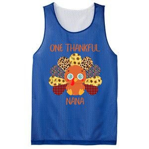 One Thankful Nana Turkey Grandma Family Thanksgiving Day Gift Mesh Reversible Basketball Jersey Tank