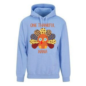 One Thankful Nana Turkey Grandma Family Thanksgiving Day Gift Unisex Surf Hoodie