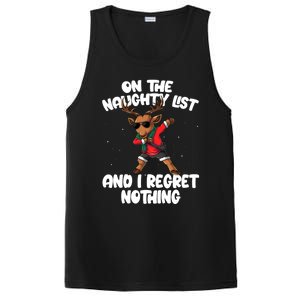 On The Naughty List And I Regret Nothing Reindeer Dabbing Gift PosiCharge Competitor Tank