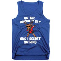 On The Naughty List And I Regret Nothing Reindeer Dabbing Gift Tank Top