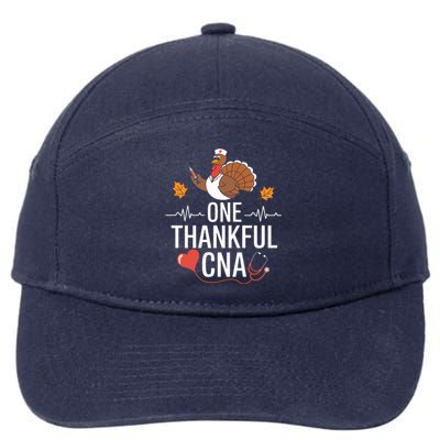 One Thankful Nurse Turkey Thanksgiving Scrub Top Fall Cool Gift 7-Panel Snapback Hat