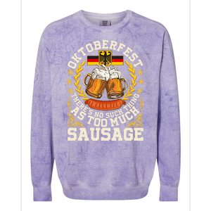 Oktoberfest There's No Such Thing As Too Much Sausage Colorblast Crewneck Sweatshirt