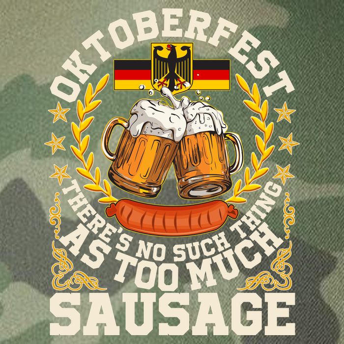 Oktoberfest There's No Such Thing As Too Much Sausage Legacy Tie Dye Trucker Hat