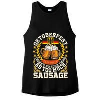 Oktoberfest There's No Such Thing As Too Much Sausage Ladies PosiCharge Tri-Blend Wicking Tank