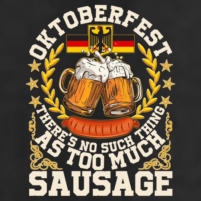 Oktoberfest There's No Such Thing As Too Much Sausage Garment-Dyed Fleece Hoodie