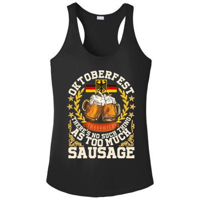 Oktoberfest There's No Such Thing As Too Much Sausage Ladies PosiCharge Competitor Racerback Tank