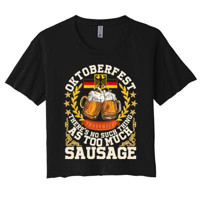 Oktoberfest There's No Such Thing As Too Much Sausage Crop Top