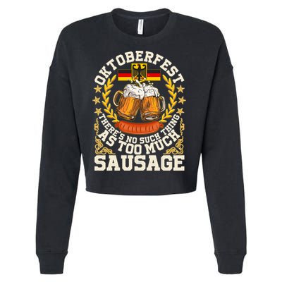 Oktoberfest There's No Such Thing As Too Much Sausage Cropped Pullover Crew