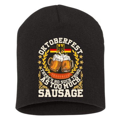 Oktoberfest There's No Such Thing As Too Much Sausage Short Acrylic Beanie
