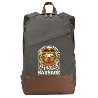 Oktoberfest There's No Such Thing As Too Much Sausage Cotton Canvas Backpack