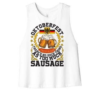 Oktoberfest There's No Such Thing As Too Much Sausage Women's Racerback Cropped Tank